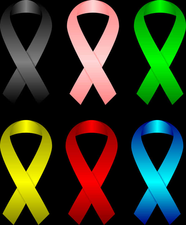 A Group Of Colorful Ribbons