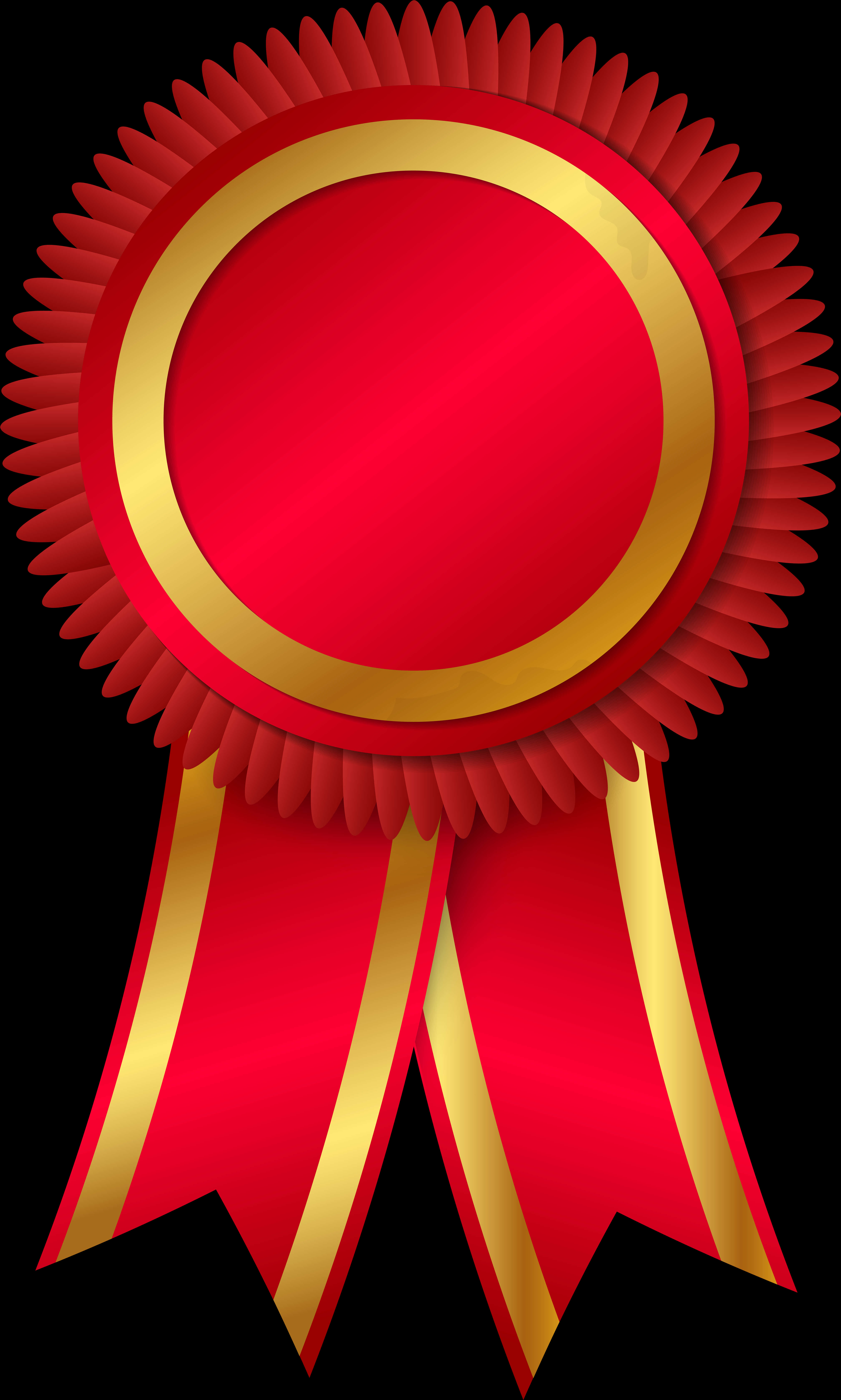 A Red And Gold Award Ribbon