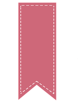 A Pink Banner With White Stitching
