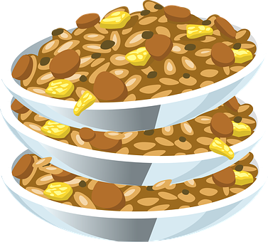 A Stack Of Bowls Of Cereal