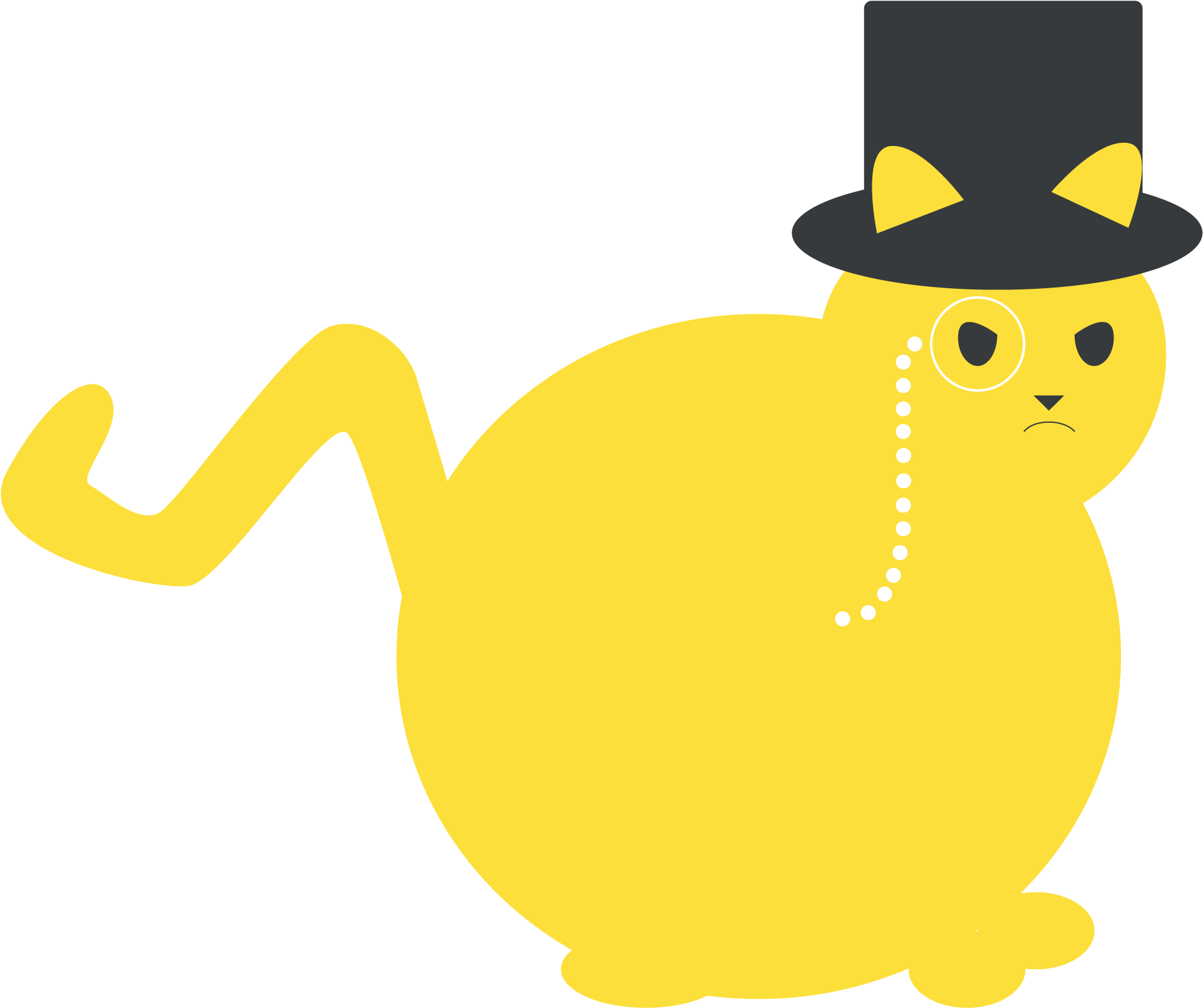 A Cartoon Of A Cat Wearing A Hat