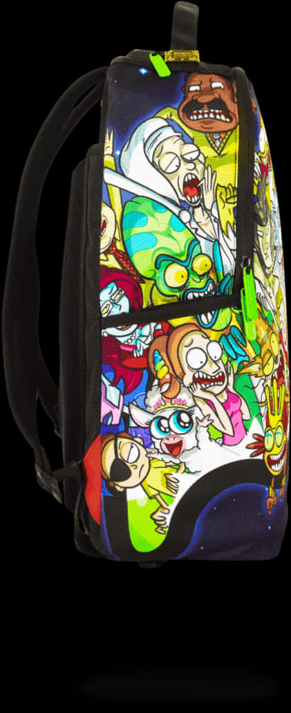 A Backpack With Cartoon Characters On It