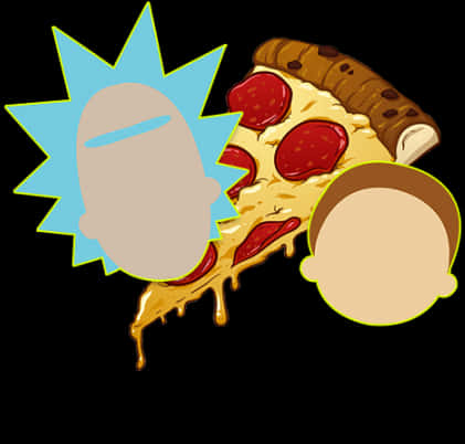 Rick And Morty With Pizza