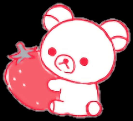 A Cartoon Of A White Bear Holding A Red Object