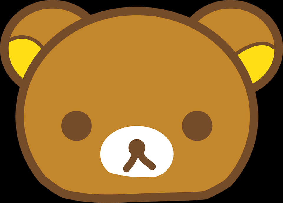Download A Cartoon Bear Face With Yellow Ears [100% Free] - FastPNG