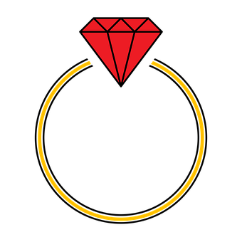 A Diamond Ring With A Yellow Circle