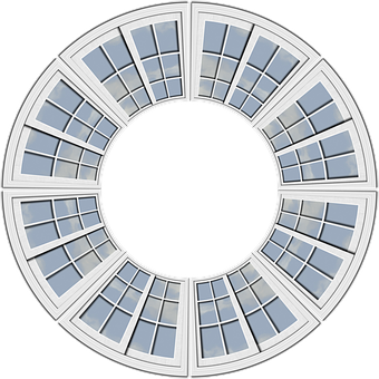 A Circular Window With Many Windows