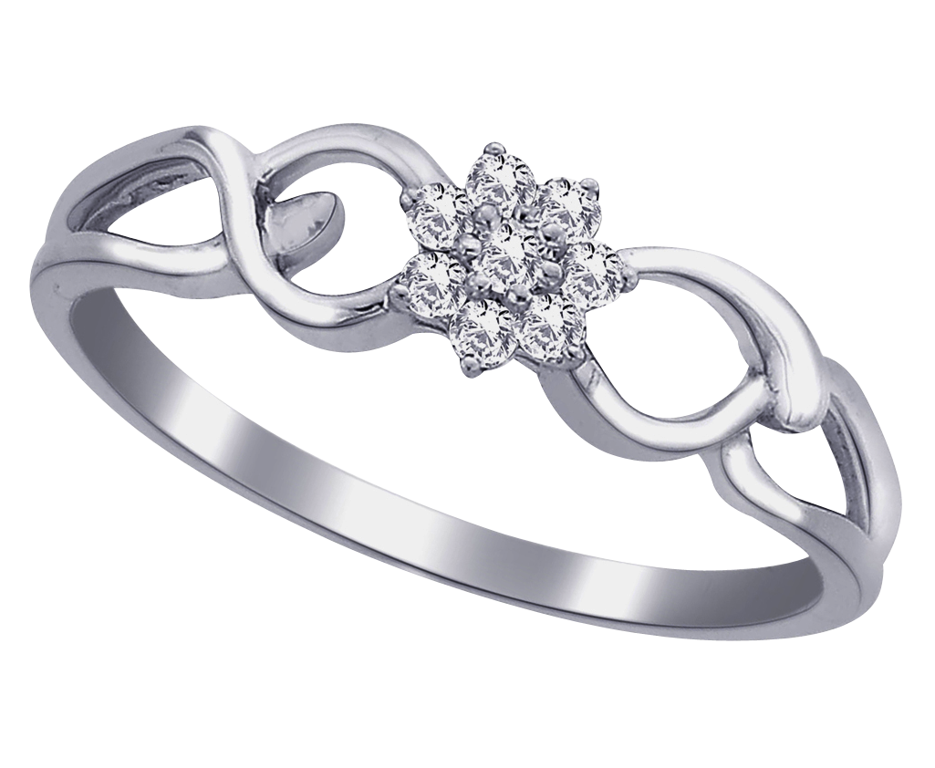 A Silver Ring With A Flower Design
