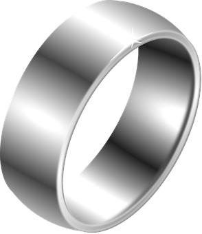 A Silver Ring On A Black Background
