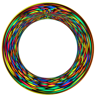A Colorful Circle With Black Background