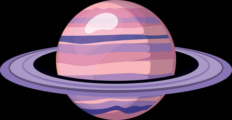 Purple And Pink Ringed Planet