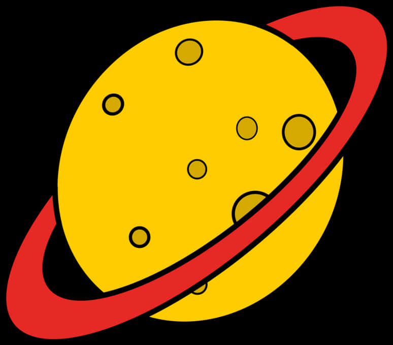 Yellow And Red Ringed Planet