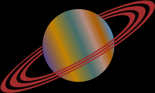 Cool Rainbow-colored Ringed Planet