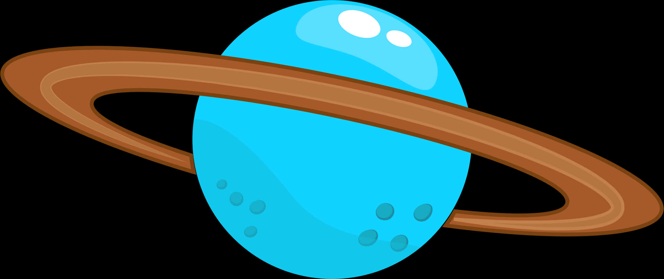 Blue And Brown Ringed Planet