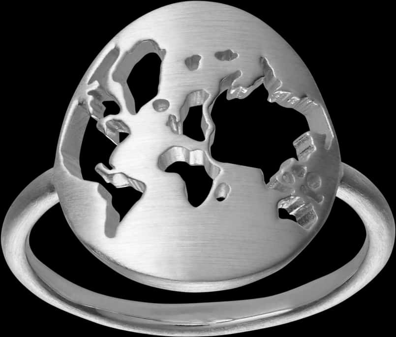 Metallic Ringed Planet 3d Model