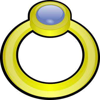 A Gold Ring With A Blue Stone