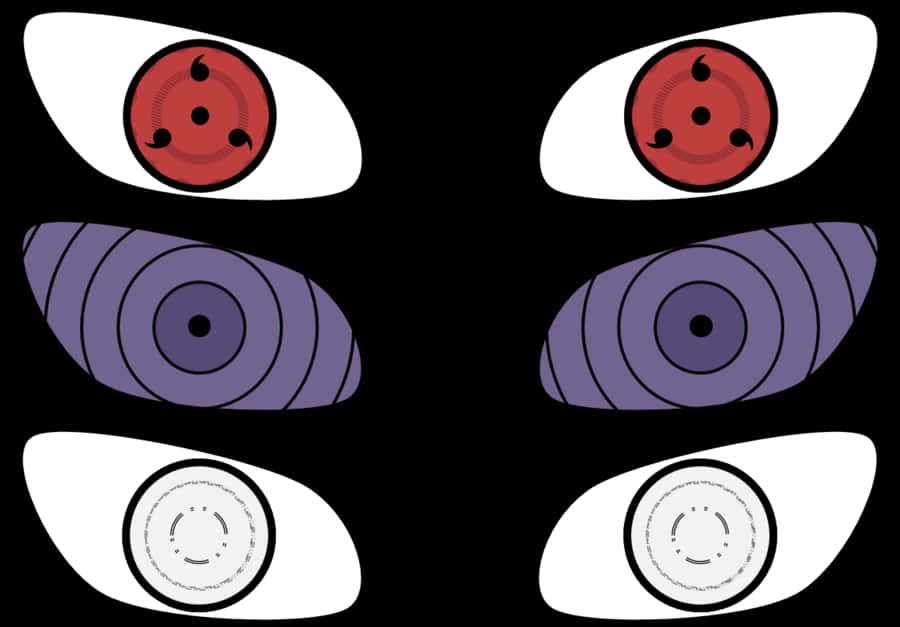 A Group Of Eyes With Different Colored Circles
