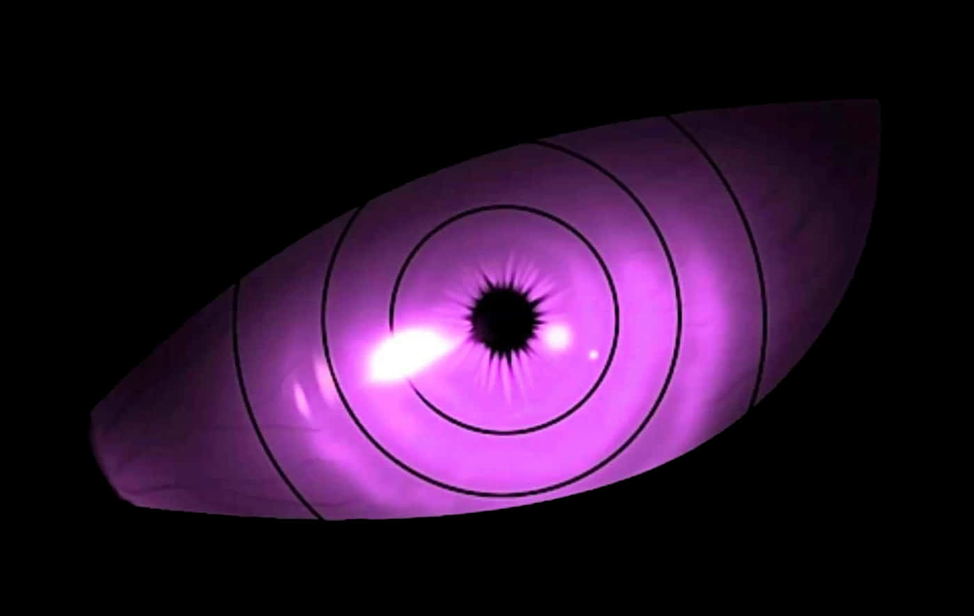 A Purple Eyeball With Black Circles