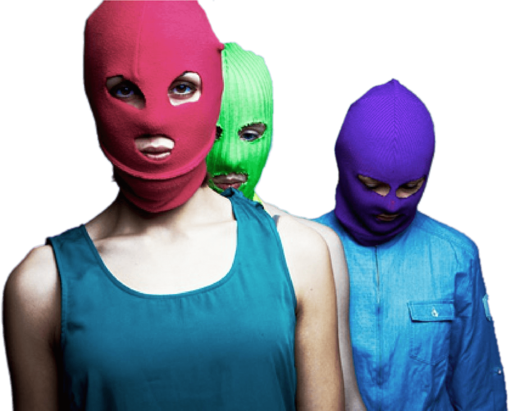 A Group Of People Wearing Masks
