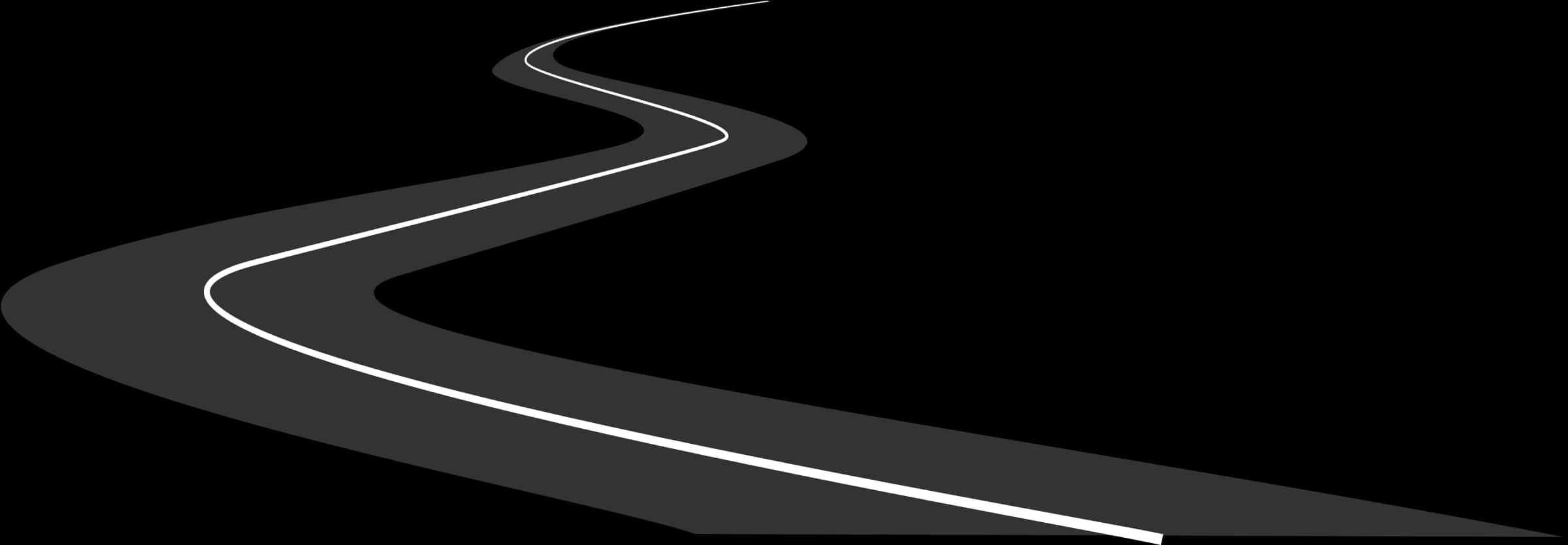 Curvy Road With White Line