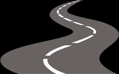 Winding Gray Road Clipart White Lines