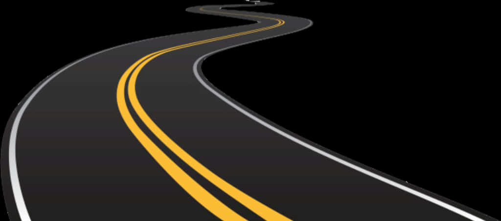 Winding Road Clipart With Yellow Lines