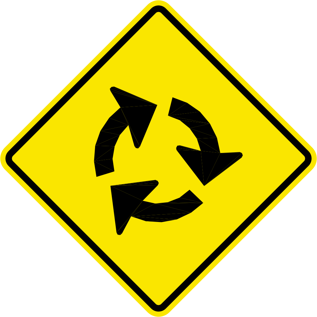 A Yellow Sign With Arrows On It