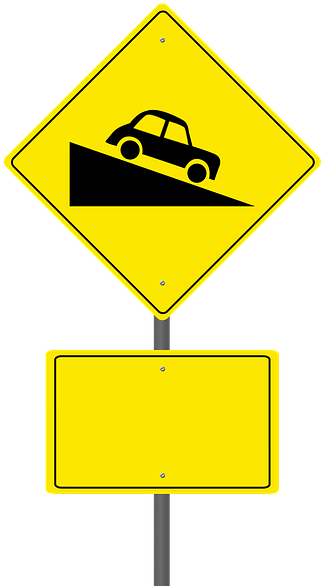 A Yellow Sign With A Car On It