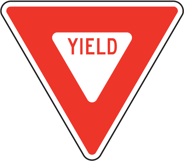 A Red And White Yield Sign