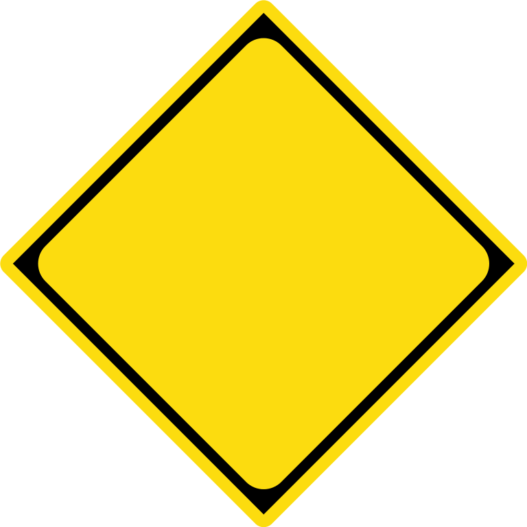 A Yellow Sign With Black Border