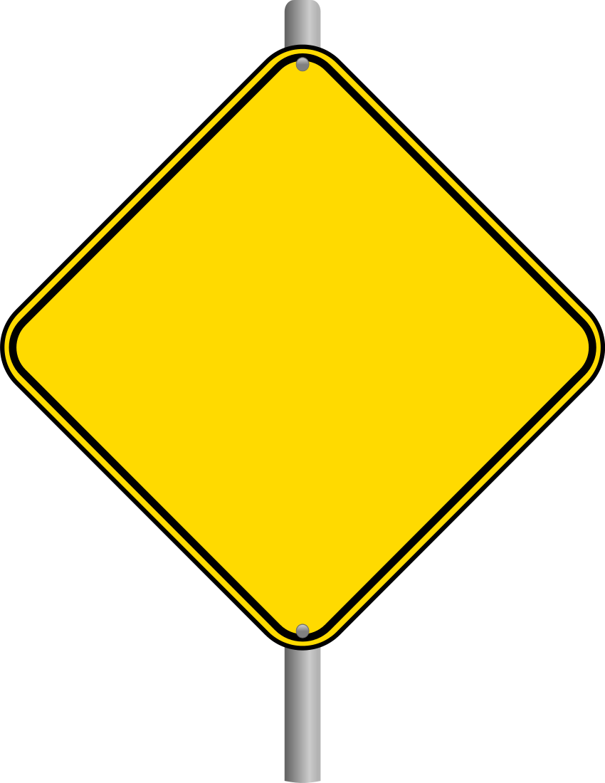 A Yellow Sign With Black Border
