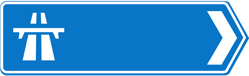 A Blue Rectangular Sign With White Border