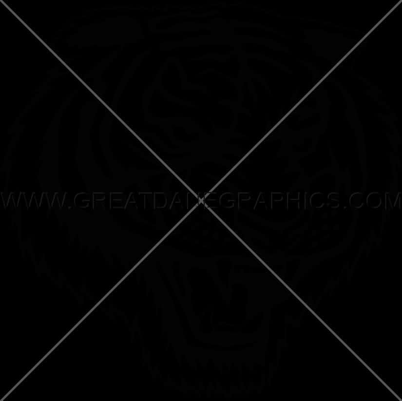 A Black Background With A Tiger's Face