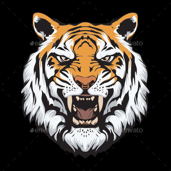 Roaring Tiger With Angry Face