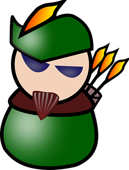 A Cartoon Character With A Green Hat And A Black Background