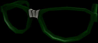 A Green Glasses With White Stripes