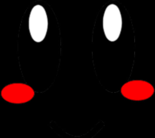 A Black Background With Red And White Eyes And A Smile