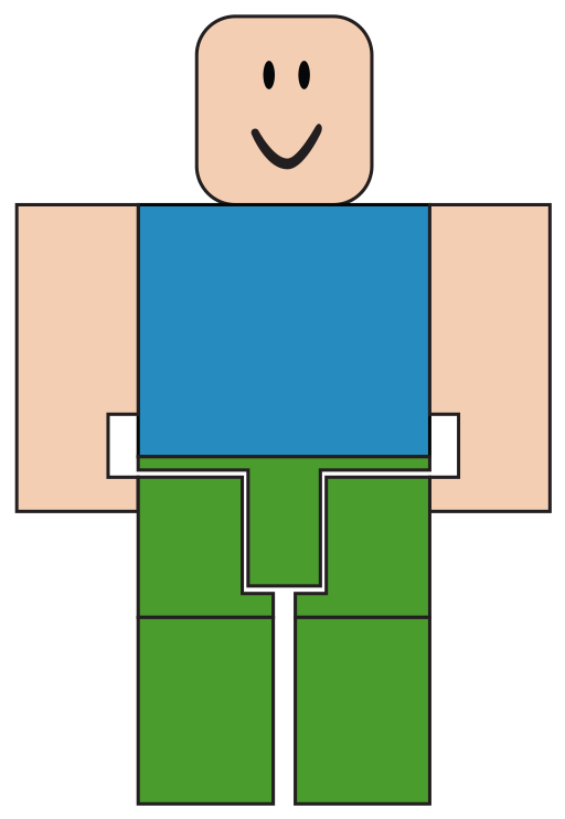 A Cartoon Character With Green Pants And Blue Shirt