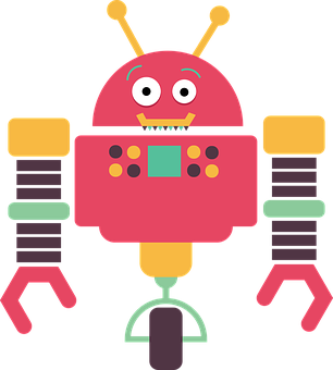 A Cartoon Robot With Arms And Legs