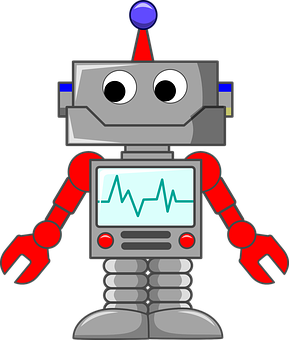 Gray Robot With Red Arms