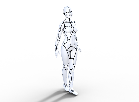 Modern Robot With White Body