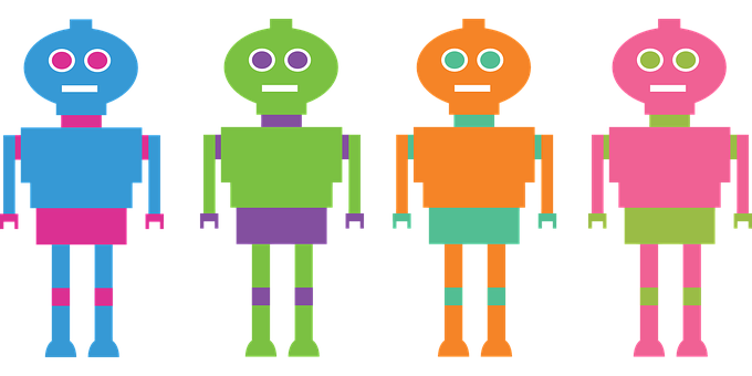 A Green And Orange Robot