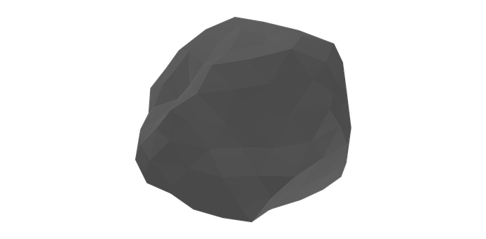A Grey Rock With Black Background