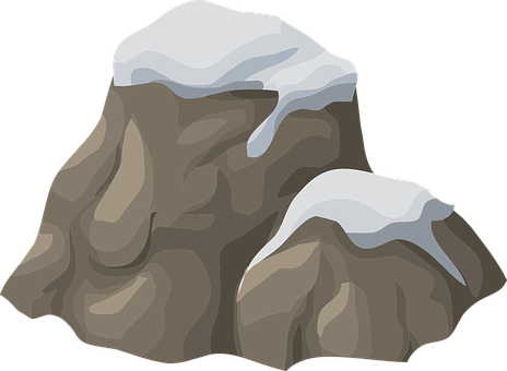 A Rock With Snow On Top