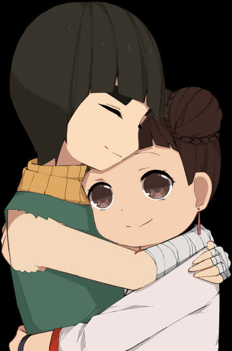 A Cartoon Of A Girl Hugging A Girl