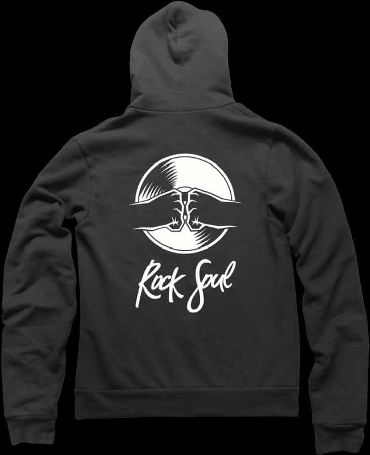 Black Hoodie With Rock Soul Logo