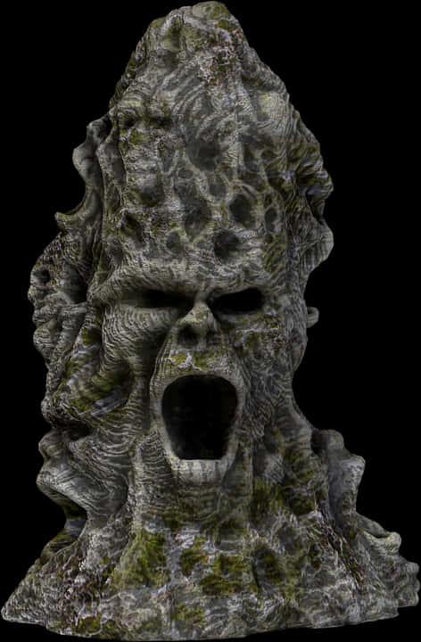Rock Statue Of Scream Face