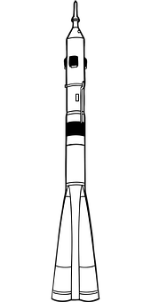 A White Rocket With Black Background