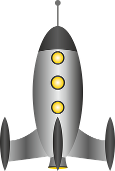 A Rocket With Three Yellow Lights