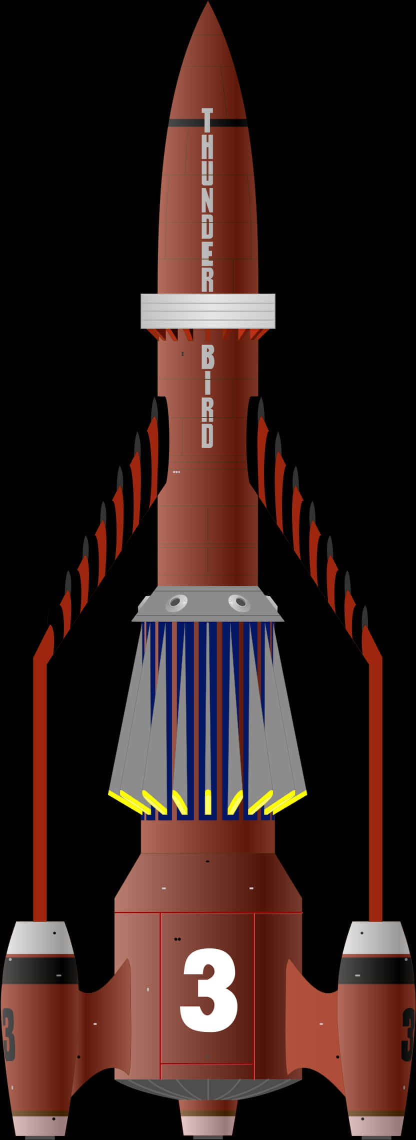 A Red And Blue Rocket